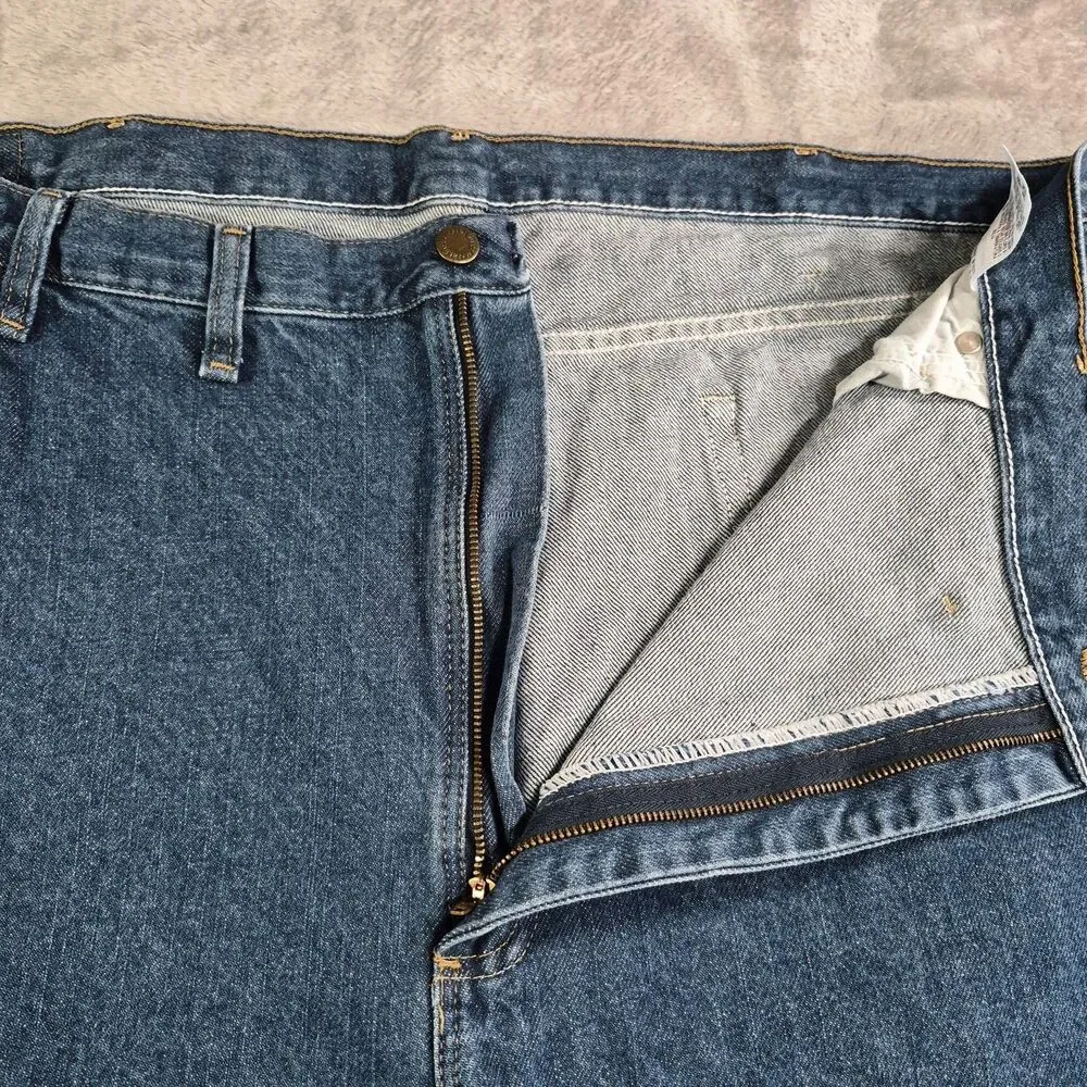 Wrangler Five Star Premium Jeans Mens 46x30 Blue Med Wash Regular Straight Denim